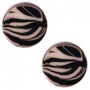 Polaris cabochon Plat 12mm zebra Greige